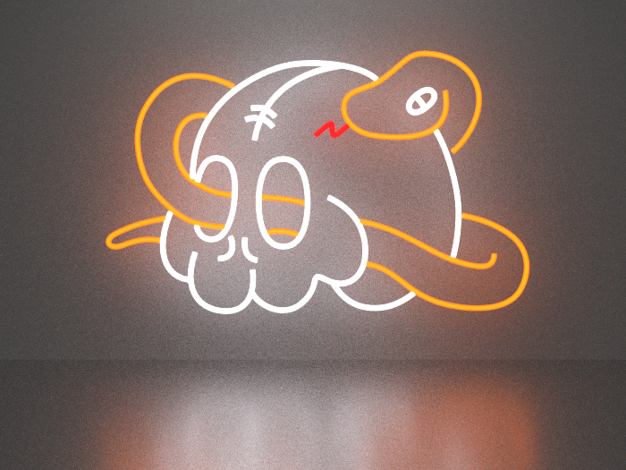 Snake 2 neon sign Full Permission