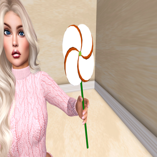 Pinwheel Brown & White Held