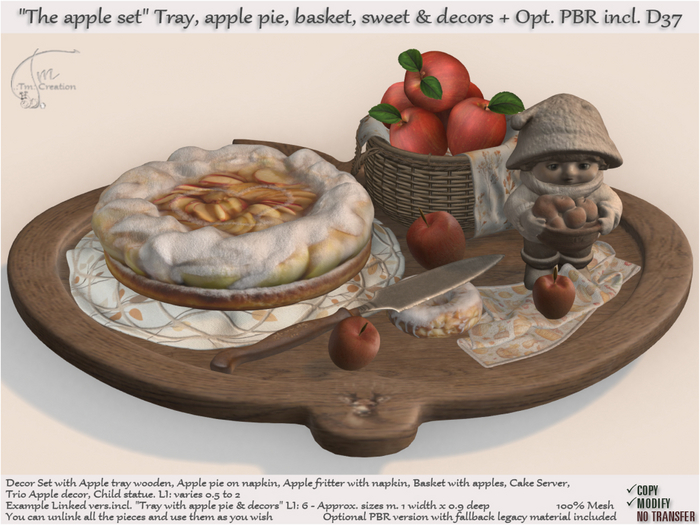 The apple Set Tray Sweets Decors (PBR incl.) D37 
