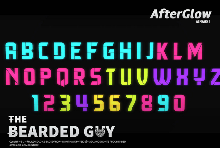 Pack After Glow Alphabet - The Bearded Guy