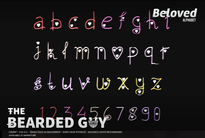 Pack Belove Neon Alphabet - The Bearded Guy