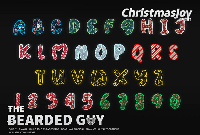 Pack Christmas Joy Alphabet - The Bearded Guy