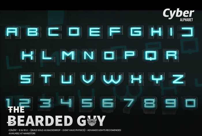Pack Cyber Alphabet - The Bearded Guy