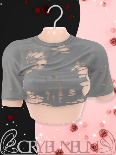CryBunBun - Roughed Up Top - Grey - Unpacker HUD