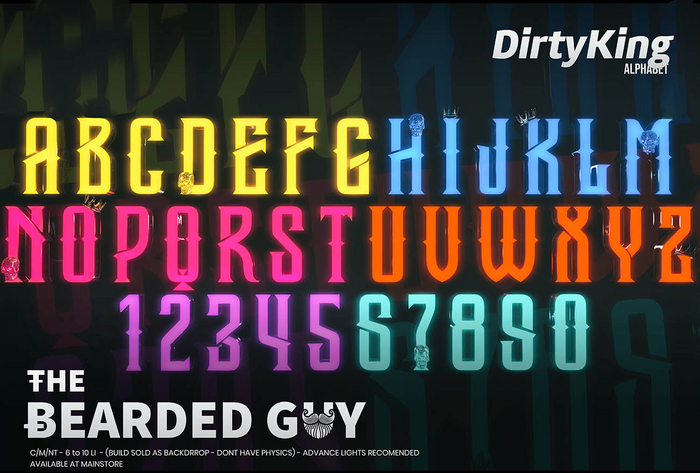 Pack Dirty King Alphabet - The Bearded Guy