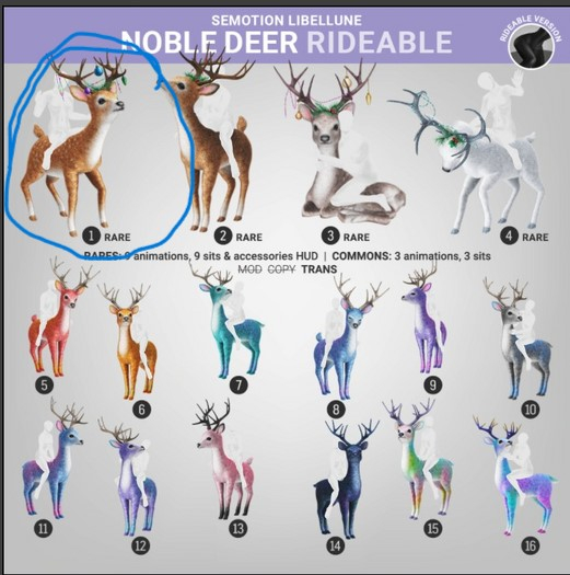 1. SEmotion Libellune Noble Deer Rideable RARE