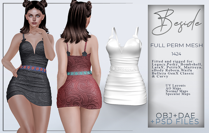 BESIDE FULL PERM -1424 - Dress-OBJ+DAE+PSD 