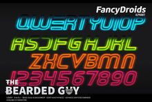 Pack Fancy Droid Neon Alphabet - The Bearded Guy
