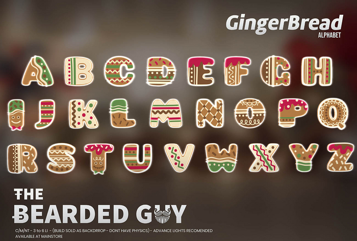 Pack Gingerbread Neon Alphabet - The Bearded Guy