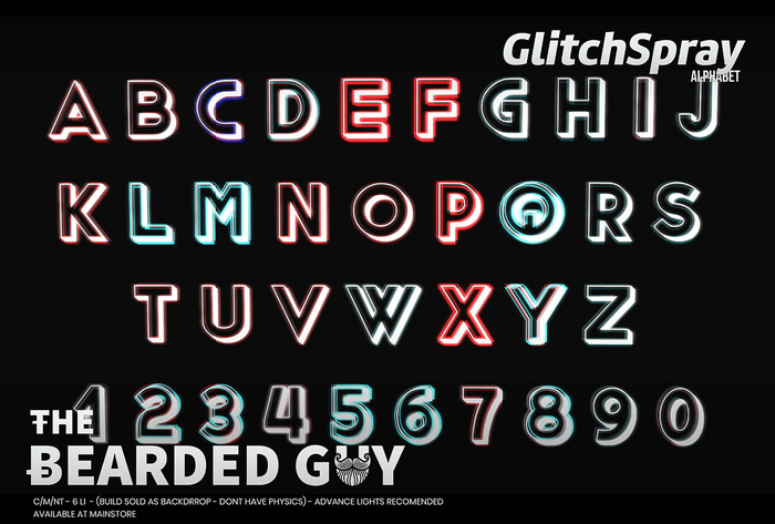 Pack Spray Glitch Alphabet - The Bearded Guy