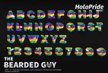 Pack Holo Pride Alphabet Neon - The Bearded Guy