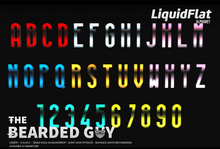 Pack Liquid Flat Neon Alphabet - The Bearded Guy