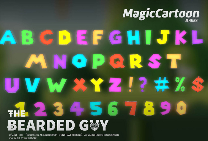 Pack Magic Cartoon Neon Alphabet - The Bearded Guy