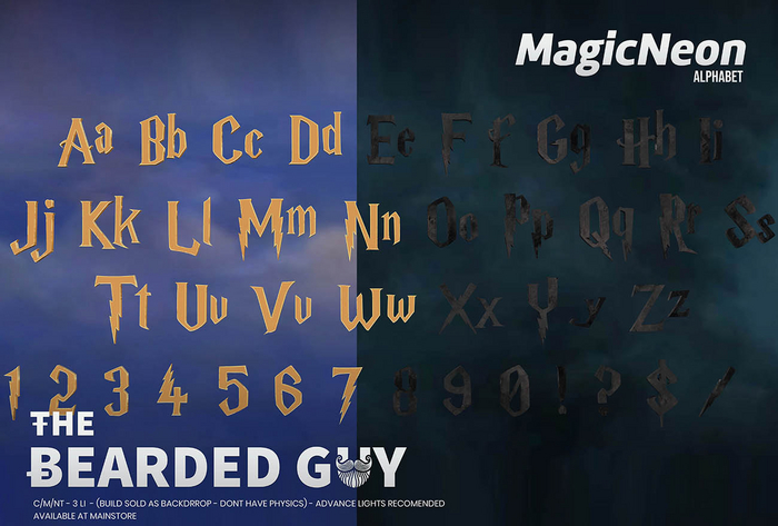 Pack Magic Alphabet Neon - The Bearded Guy