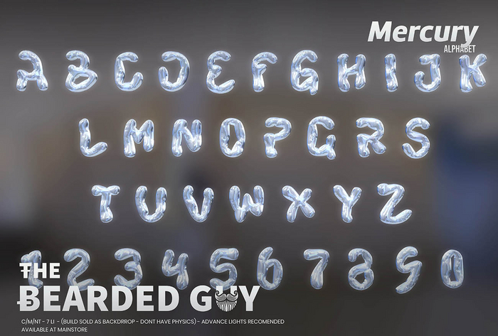 Pack Mercury Alphabet - The Bearded Guy