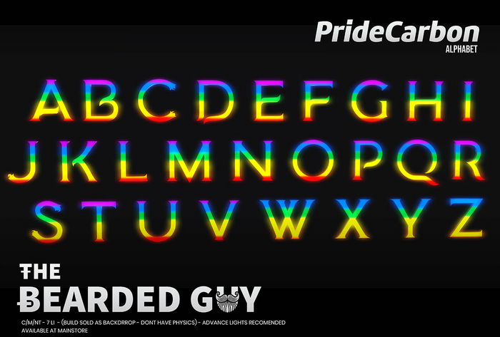 Pack Pride Carbono Alphabet - The Bearded Guy