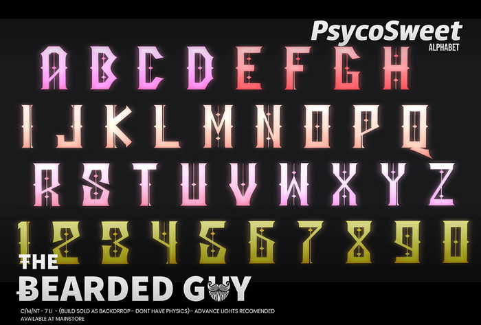 Pack Psyco Sweet Alphabet - The Bearded Guy