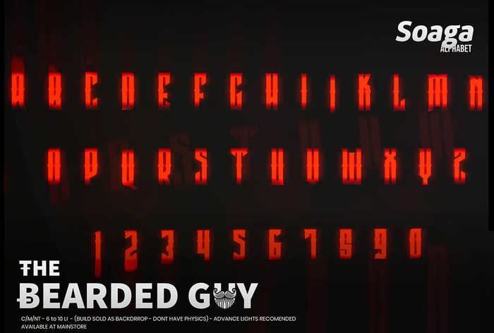 Pack Soaga Dark Neon Alphabet - The Bearded Guy