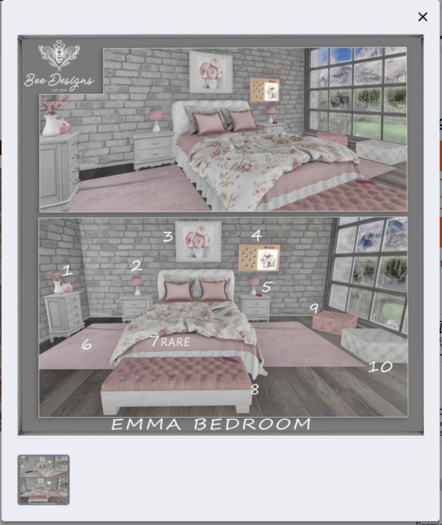 07 Bee Designs  Emma Bedroom RARE