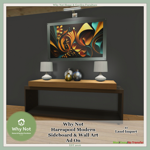 Why Not - Harrapool Modern Sideboard & Wall Art-Boxed