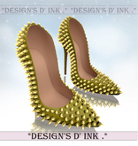 Sharon Heels Avocado Green & Gold