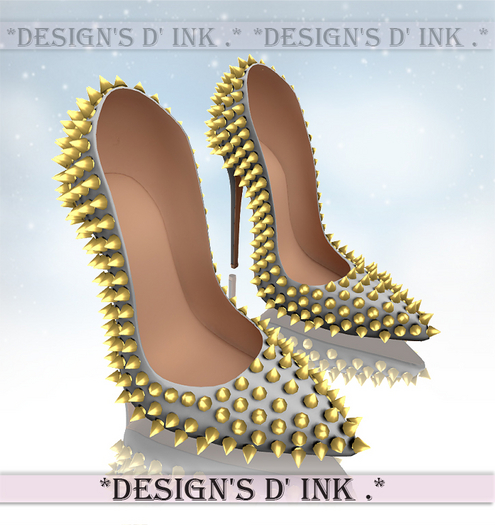 Sharon Heels White & Gold