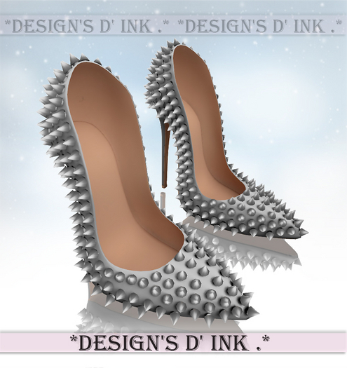 Sharon Heels White & Silver