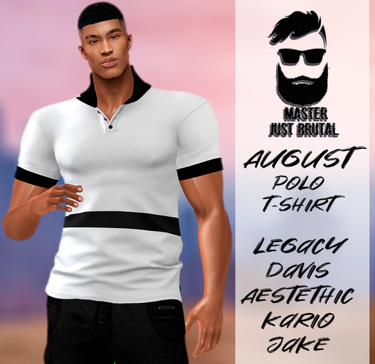 MJB Polo Shirt -  white and black