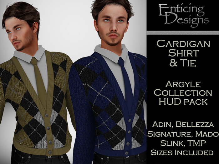 *ED HUD Pack Cardigan Shirt & Tie - Argyle