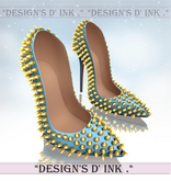 Sharon Heels Sky & Gold