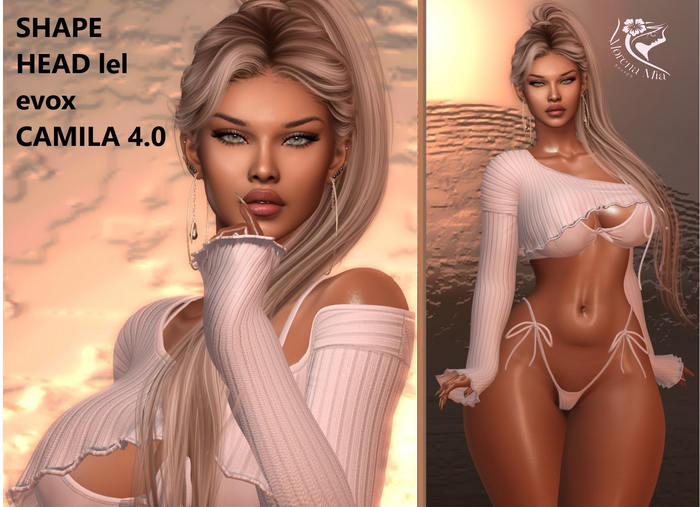 KEILA SHAPE HEAD EvoX  CAMILA  4.0 Lelutka (Maitreya,larax,legacy,,Reborn,Erika ,,Belleza Gen.X Curvy.Kupra