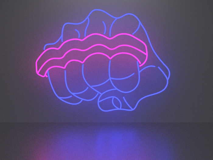 Fist neon sign Full Permission