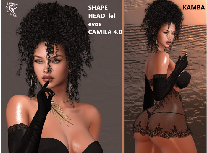 KAMBA SHAPE HEAD EvoX  CAMILA  4.0 Lelutka (Maitreya,larax,legacy,,Reborn,Erika ,,Belleza Gen.X Curvy.Kupra