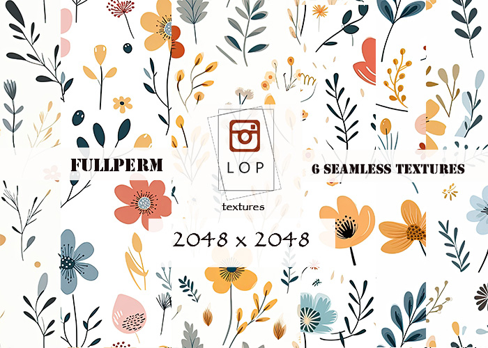 TEXTURE FULLPERM BOHO FLOWER PACK 2 