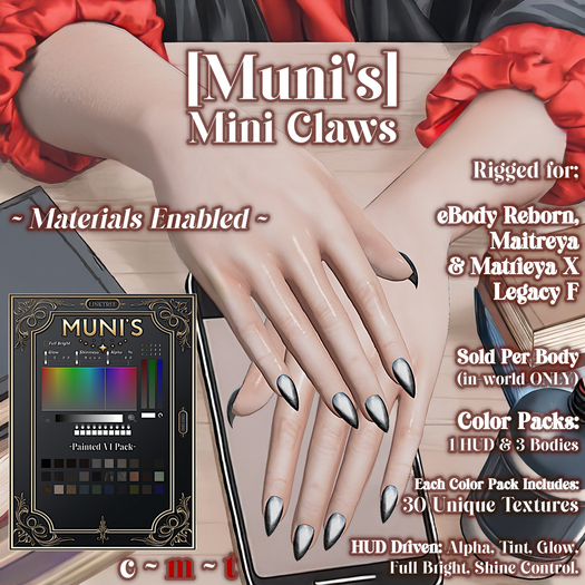 [Muni's]  Mini Claws  -  Painted V1 Pack