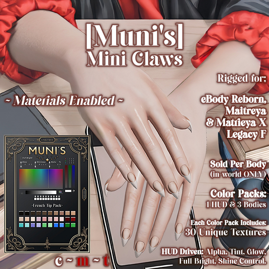 [Muni's]  Mini Claws  -  French Tip Pack