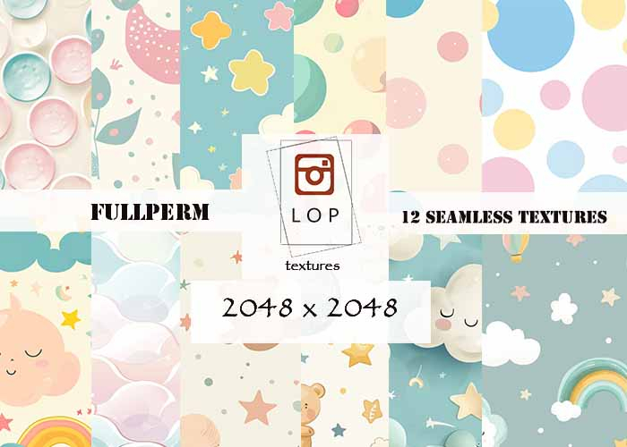 TEXTURE FULLPERM BABY PASTEL PACK 2 
