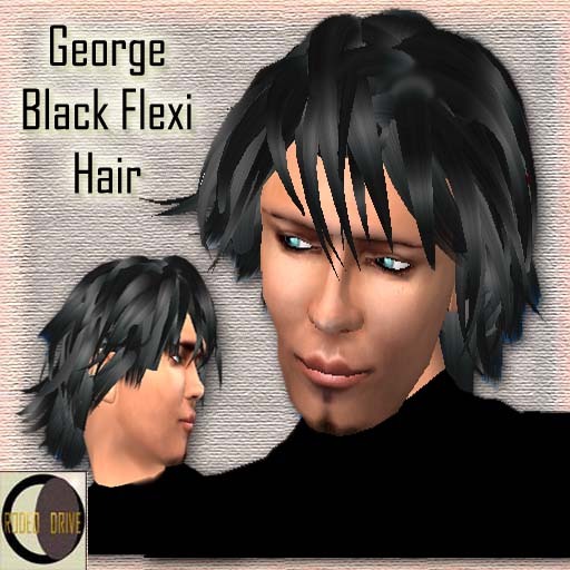 Male Hair short shiny black Flexi