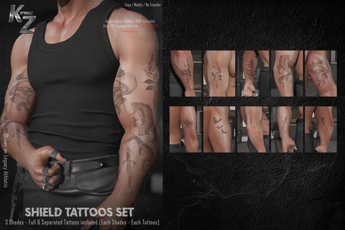 KARMAZZ Shield Tattoos Set - 3 Shades - BOM