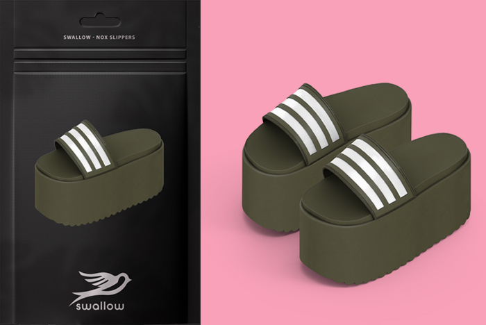 ^^Swallow^^ Nox Slippers - MILITARY GREEN