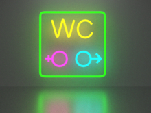 WC 1 neon sign Full Permission