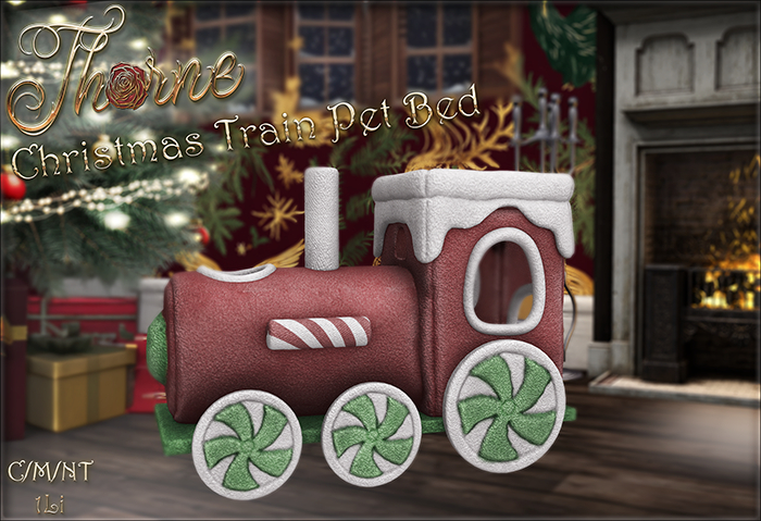 {Thorne} Christmas Train Pet Bed