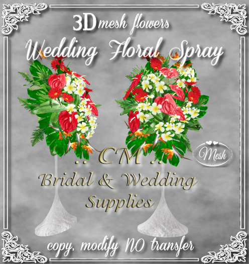 CM..Tropical  Wedding Floral Spray