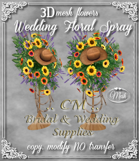 CM..Cowboy Hat Wedding Floral Spray