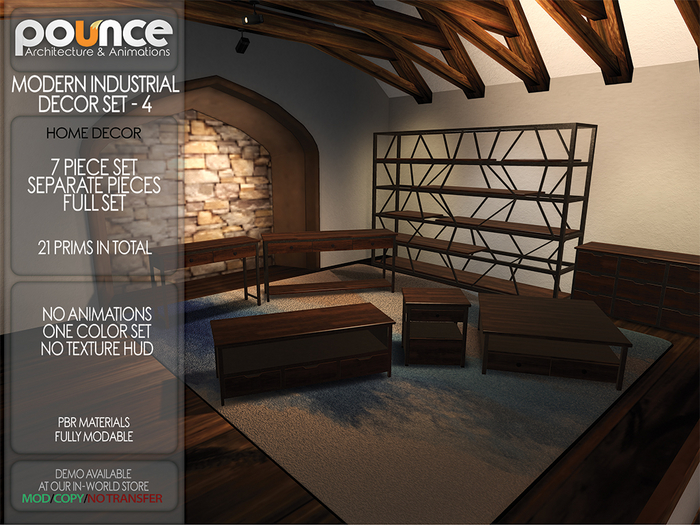POUNCE - Modern Industrial Decor Set 4