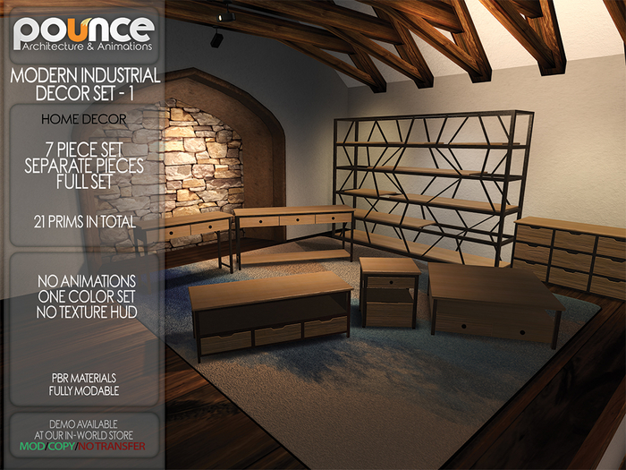 POUNCE - Modern Industrial Decor Set 1