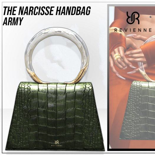 Revienne: The Narcisse Handbag [ARMY]