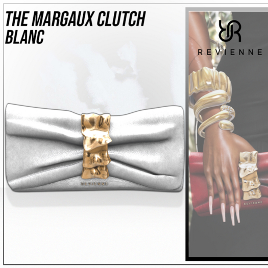 Revienne: The Margaux Clutch [BLANC]
