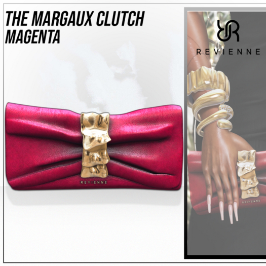 Revienne: The Margaux Clutch [MAGENTA]