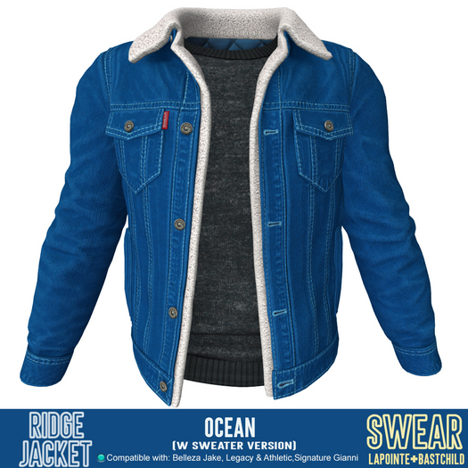Jacket - Ridge Trucker OCEAN (Sweater Version)